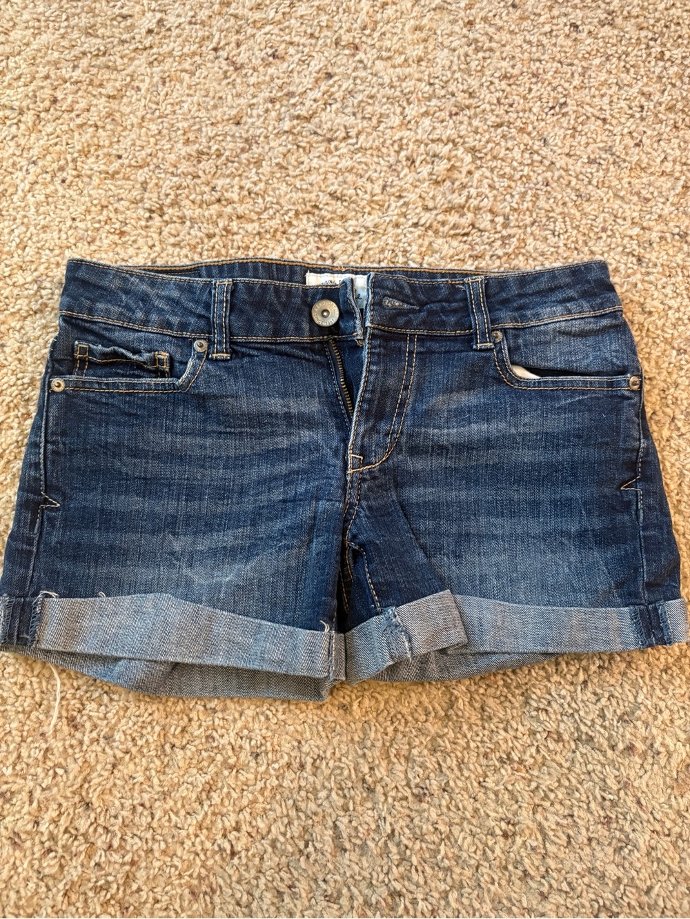 Aeropostale Dark Blue Rolled Hem Denim Shorts